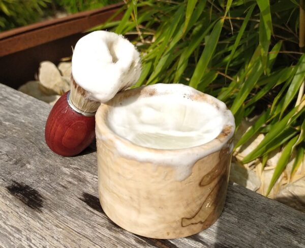 Pot en bois - savon de rasage – Image 3